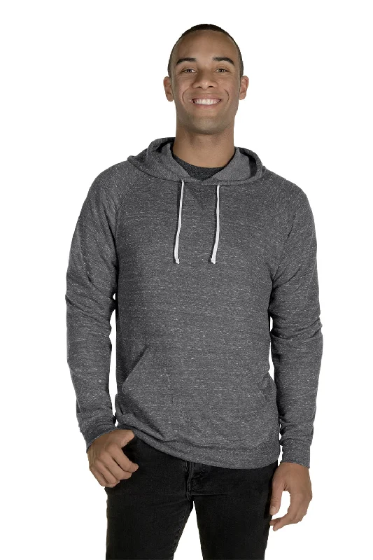 fleece hoodies for men -Jerzees Mens Vintage Snow French Terry Hooded Sweatshirt Hoodie w/ Pouch Pocket - Heather Charcoal Grey