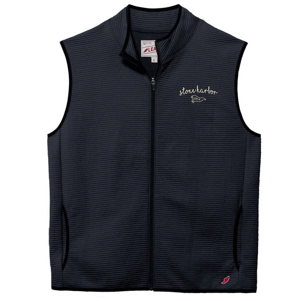 men's black vests for formal wear -Men's Stone Harbor Summit Vest - Washed Dark Navy