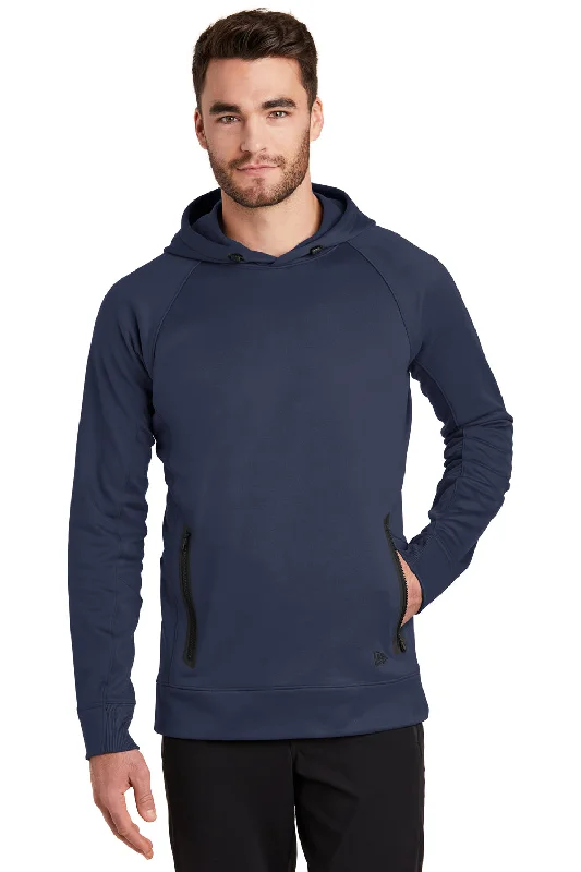 men's oversized sweatshirts for layering -New Era Mens Venue Fleece Moisture Wicking Hooded Sweatshirt Hoodie w/ Pockets - Navy Blue