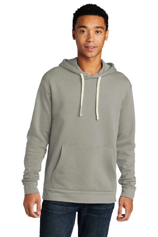 men's hoodies with logo -Next Level Mens Fleece Hooded Sweatshirt Hoodie w/ Pouch Pocket - Lead Grey