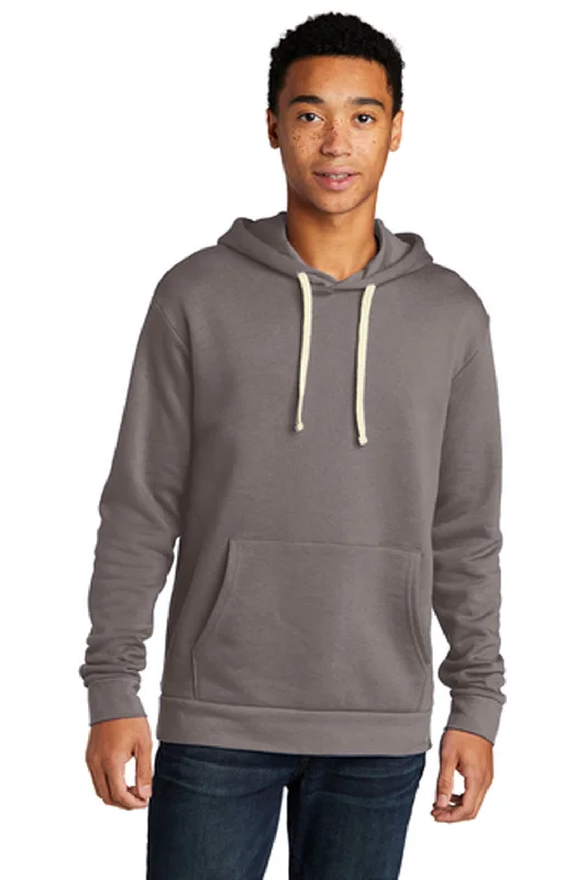 cozy sweatshirts for men -Next Level Mens Fleece Hooded Sweatshirt Hoodie w/ Pouch Pocket - Shitake Grey