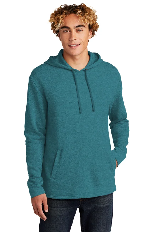 luxury hoodies for men -Next Level Mens PCH Fleece Hooded Sweatshirt Hoodie w/ Pockets - Heather Teal Blue