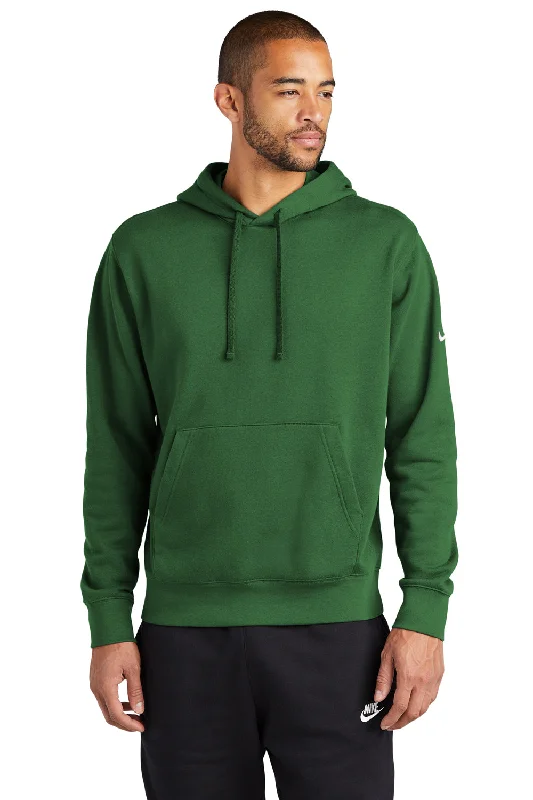 hoodies with slogans for men -Nike Mens Club Fleece Hooded Sweatshirt Hoodie w/ Pouch Pocket - Gorge Green