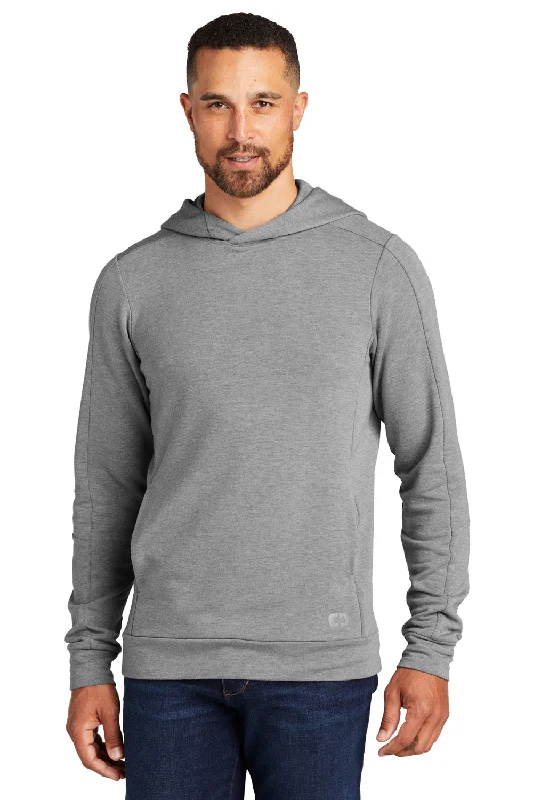 fashionable men's sweatshirts -Ogio Mens Luuma Hooded Sweatshirt Hoodie w/ Pockets - Heather Petrol Grey