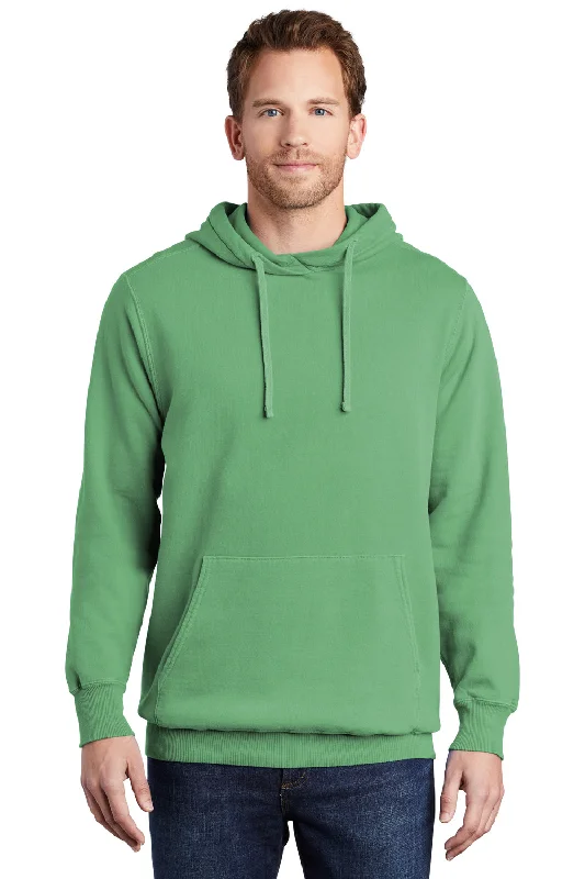 premium hoodies for men -Port & Company Mens Beach Wash Fleece Hooded Sweatshirt Hoodie w/ Pouch Pocket - Safari Green