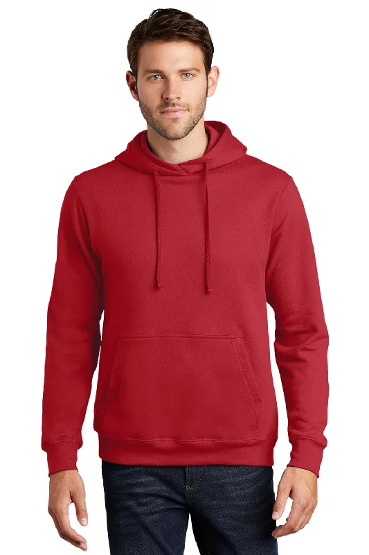 athletic sweatshirts for men -Port & Company Mens Fan Favorite Fleece Hooded Sweatshirt Hoodie w/ Pouch Pocket - Team Cardinal Red