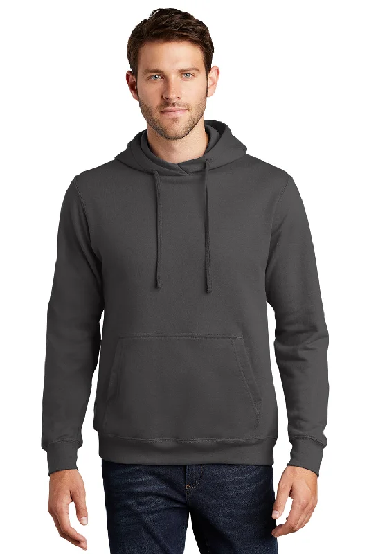 custom hoodies for men -Port & Company Mens Fan Favorite Fleece Hooded Sweatshirt Hoodie w/ Pouch Pocket - Charcoal Grey