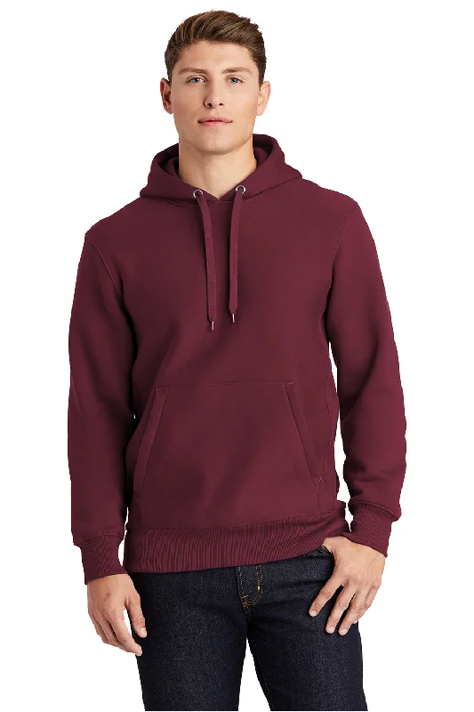 luxury hoodies for men -Sport-Tek Mens Fleece Hooded Sweatshirt Hoodie w/ Pouch Pocket - Maroon