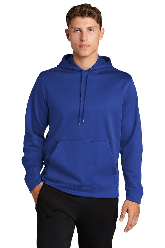 men's hoodies for layering -Sport-Tek Mens Sport-Wick Moisture Wicking Fleece Hooded Sweatshirt Hoodie w/ Pouch Pocket - True Royal Blue