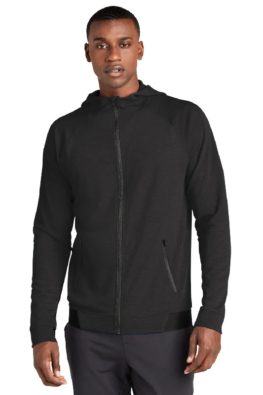 high-quality sweatshirts for men -Sport-Tek Mens Strive PosiCharge Full Zip Hooded Sweatshirt Hoodie w/ Pockets - Black