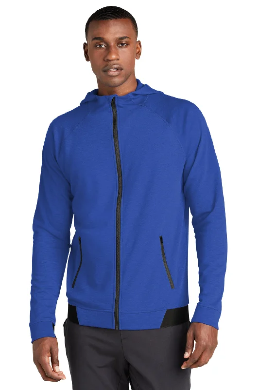 cotton hoodies for men -Sport-Tek Mens Strive PosiCharge Full Zip Hooded Sweatshirt Hoodie w/ Pockets - True Royal Blue