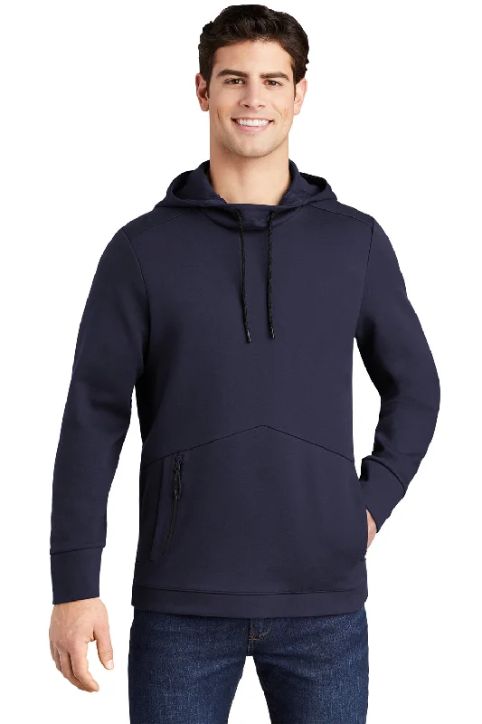 classic sweatshirts for men -Sport-Tek Mens Triumph Fleece Hooded Sweatshirt Hoodie w/ Pouch Pocket - Navy Blue