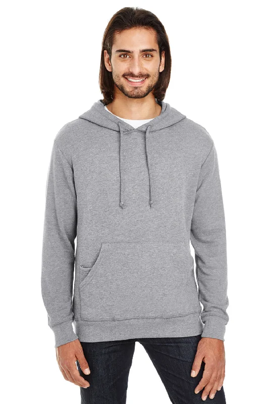 men's athletic hoodies -Threadfast Apparel Mens French Terry Hooded Sweatshirt Hoodie w/ Pouch Pocket - Heather Charcoal Grey - Closeout