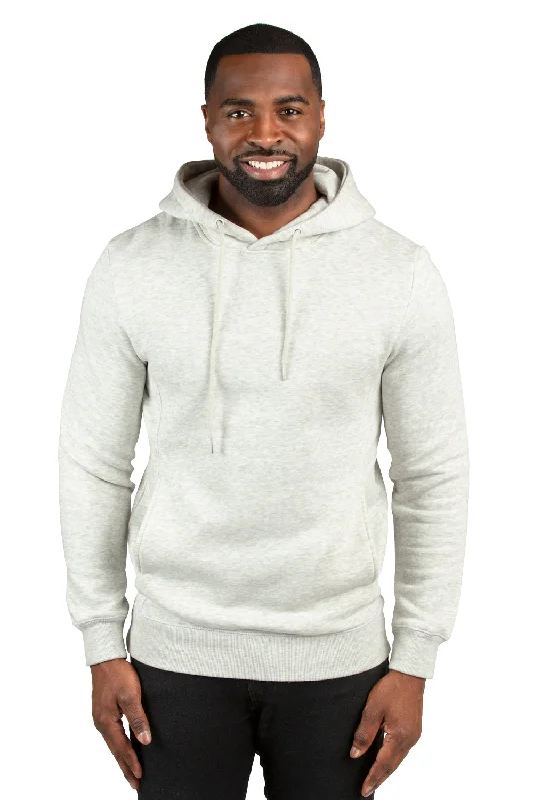 trendy pullover hoodies for men -Threadfast Apparel Mens Ultimate Fleece Hooded Sweatshirt Hoodie w/ Pockets - Heather Oatmeal