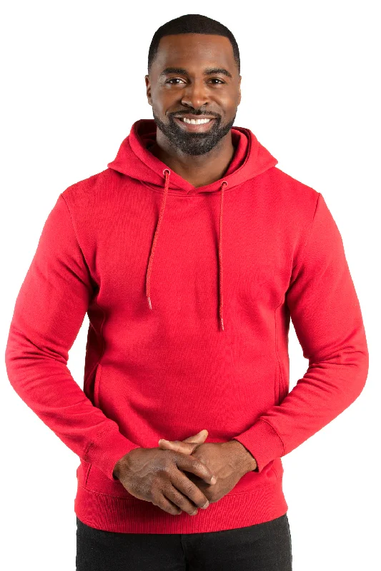 fashion sweatshirts for men -Threadfast Apparel Mens Ultimate Fleece Hooded Sweatshirt Hoodie w/ Pockets - Red