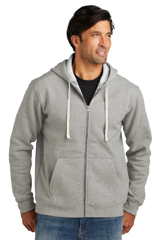 premium hoodies for men -Volunteer Knitwear Mens USA Made Chore Fleece Full Zip Hooded Sweatshirt Hoodie w/ Pockets - Heather Grey