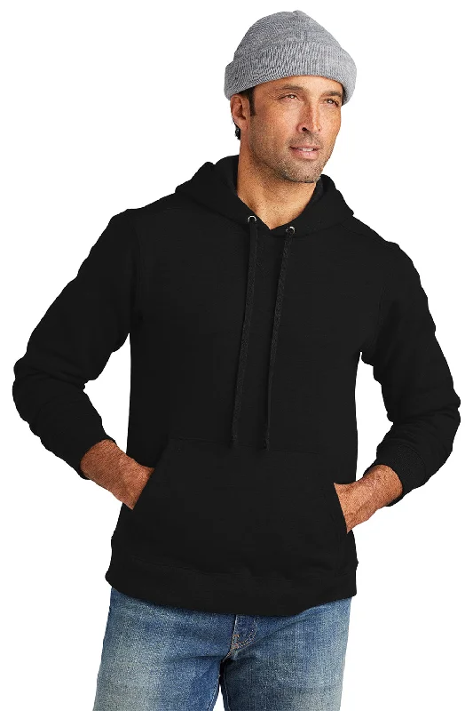 men's hoodies for fall -Volunteer Knitwear Mens USA Made Chore Fleece Hooded Sweatshirt Hoodie w/ Pouch Pocket - Deep Black