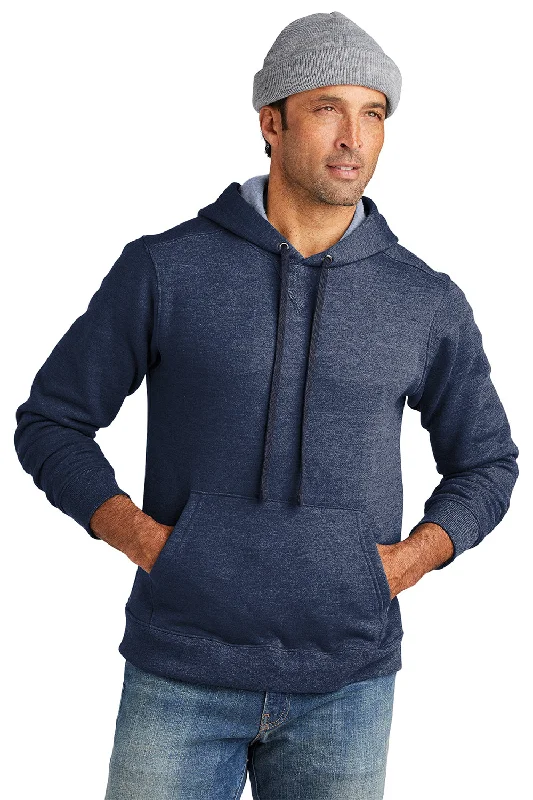 performance sweatshirts for men -Volunteer Knitwear Mens USA Made Chore Fleece Hooded Sweatshirt Hoodie w/ Pouch Pocket - Heather Strong Navy Blue