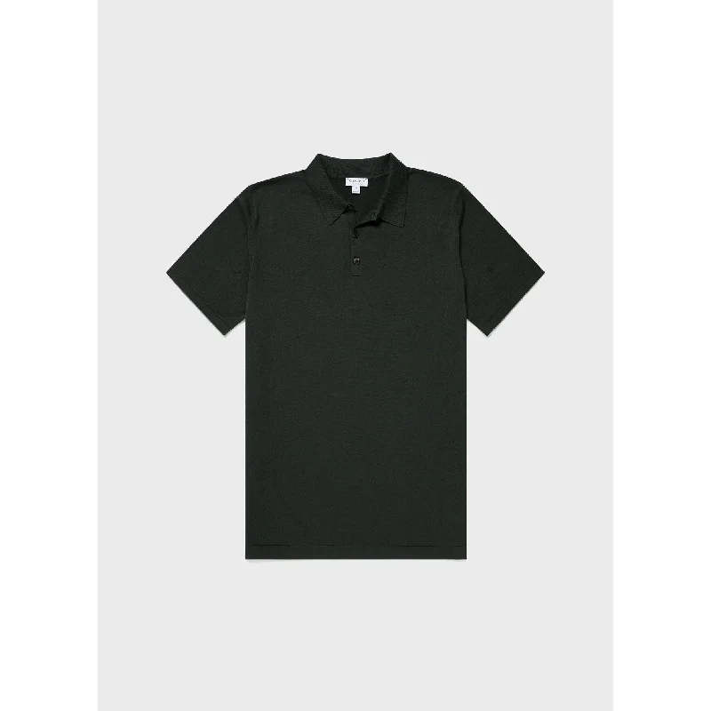 men's lightweight performance polo shirts -Sea Island Cotton Polo Shirt | Men | Seaweed