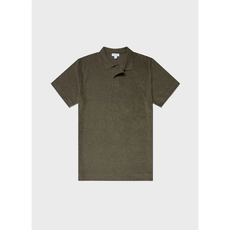 versatile cotton polo shirts -Towelling Polo Shirt | Men | Hunter Green