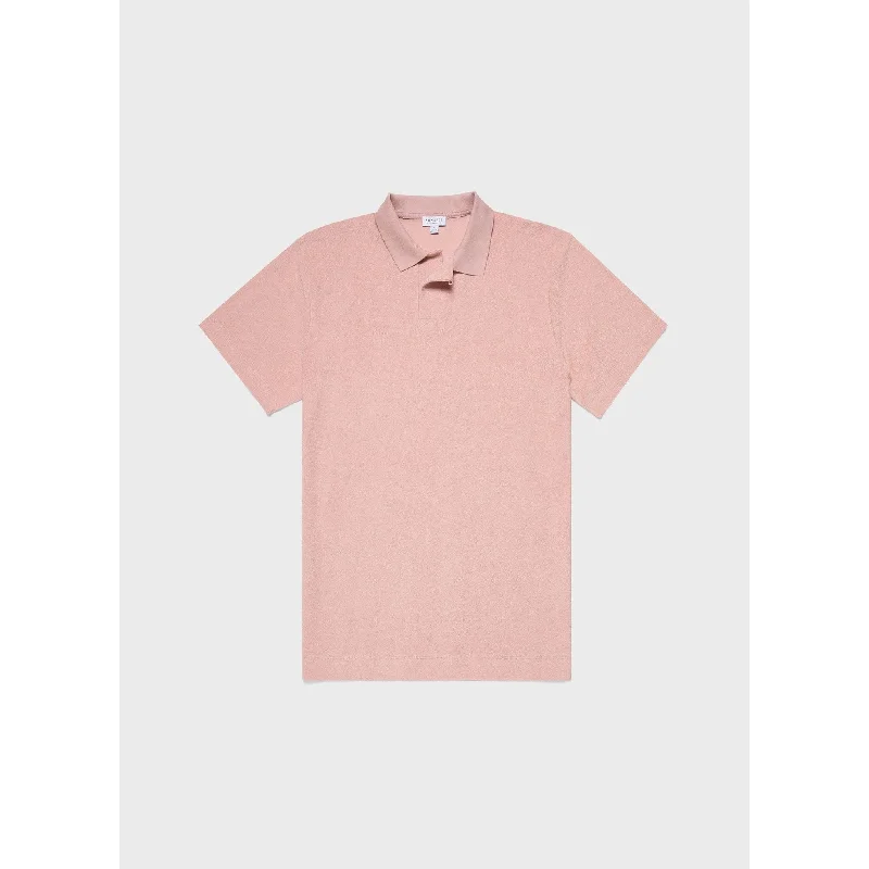 lightweight polo shirts for sports -Towelling Polo Shirt | Men | Shell Pink