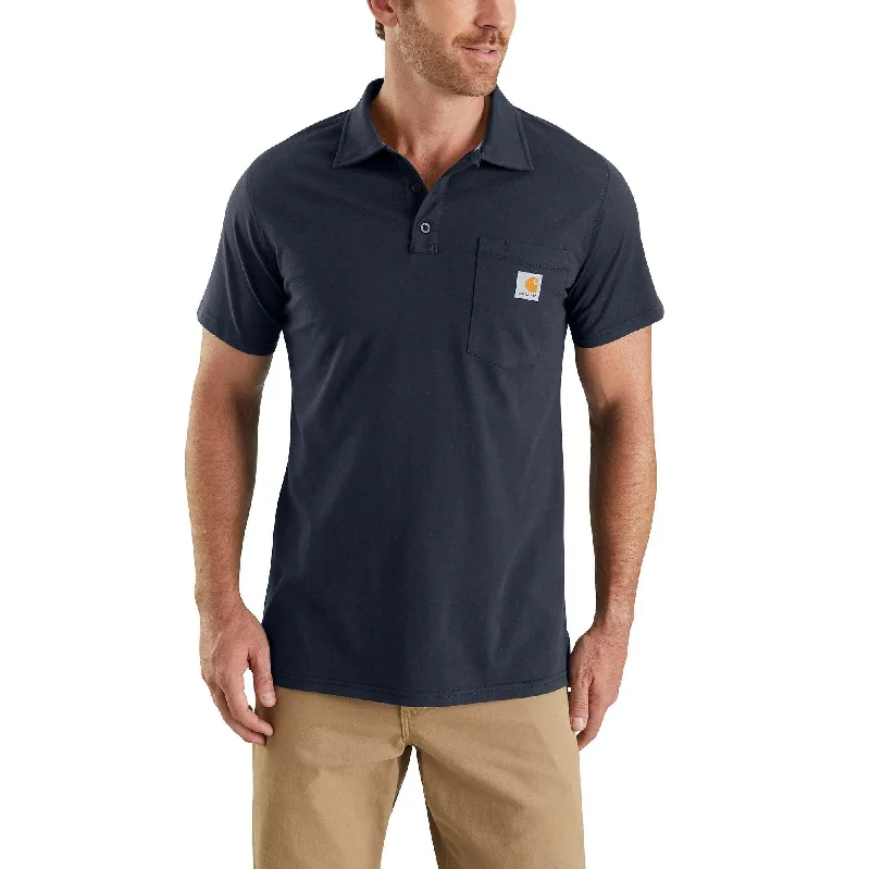 men's casual polo shirts for work -Force Cotton Pocket Polo Shirt - Cinder